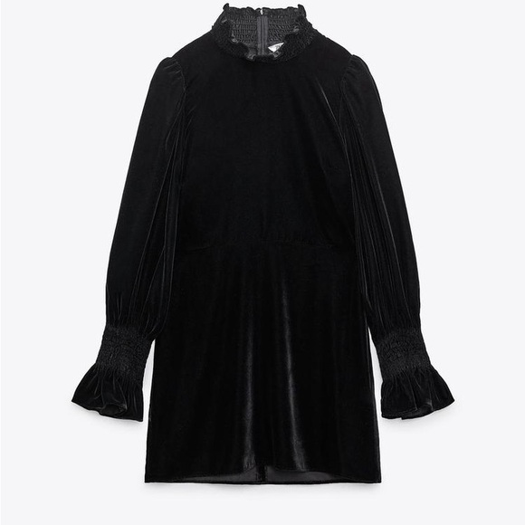 🛍️SALE🛍️ Zara Velvet Black Mini Dress (NWOT) - Picture 5 of 9
